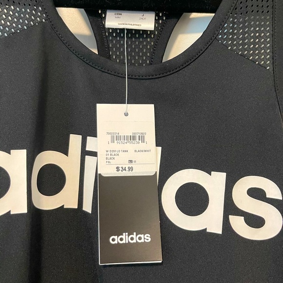 Adidas tank top Brand New Mesh detail Slit in back for easy movement - Picture 3 of 4